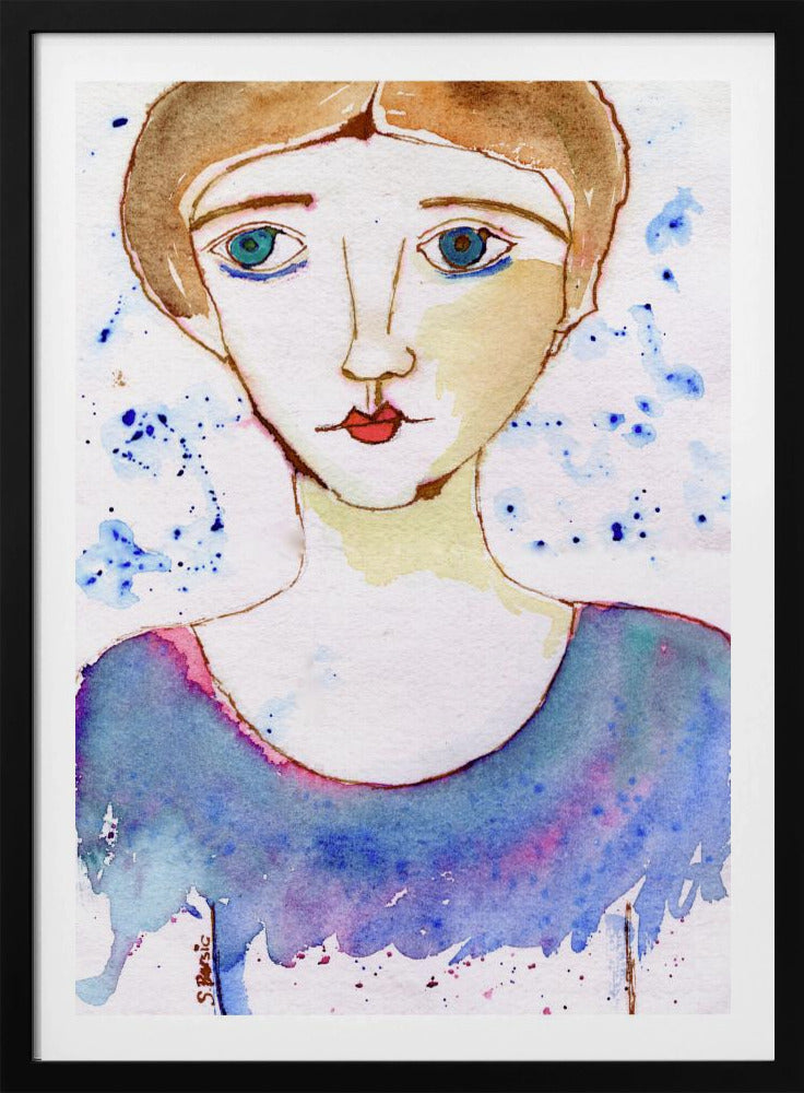 Dame schaut | Poster