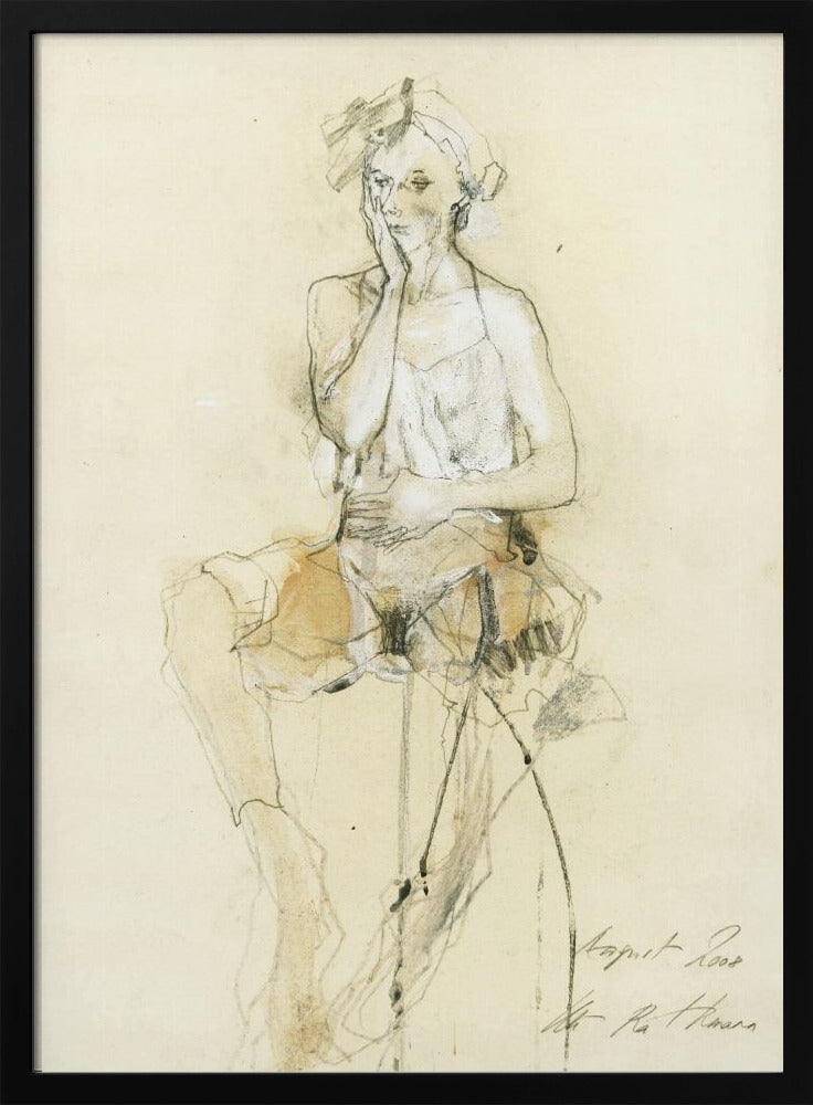 Sitzende Figur in nachdenklicher Pose | Poster