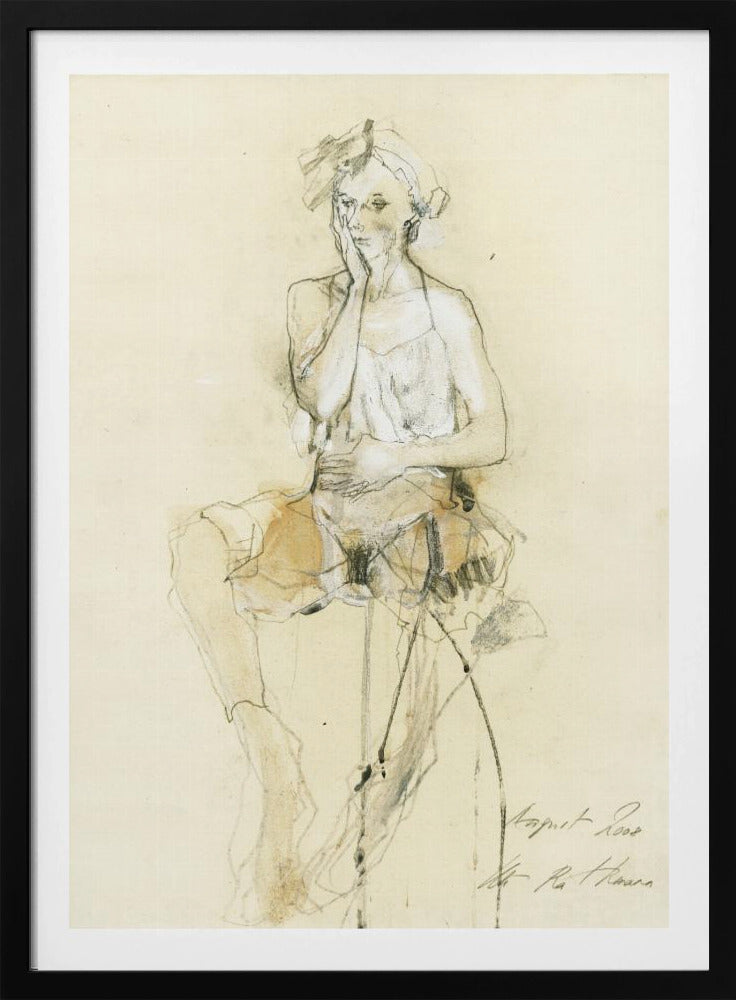 Sitzende Figur in nachdenklicher Pose | Poster