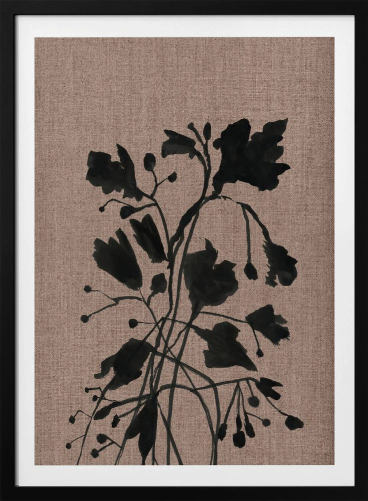 Schwarzes Blumenmuster II | Poster