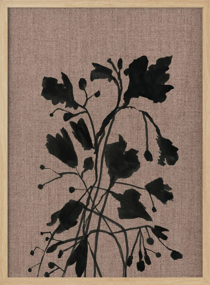 Schwarzes Blumenmuster II | Poster