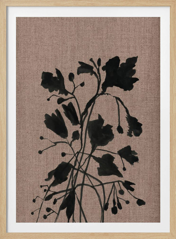 Schwarzes Blumenmuster II | Poster
