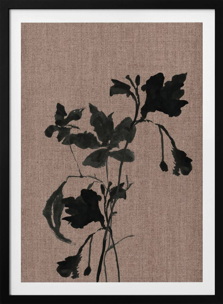 Schwarzes Blumenmuster 3 | Poster