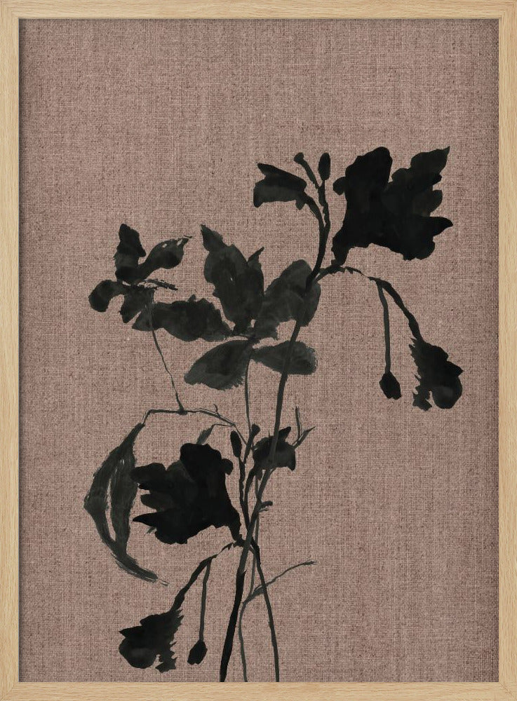 Schwarzes Blumenmuster 3 | Poster