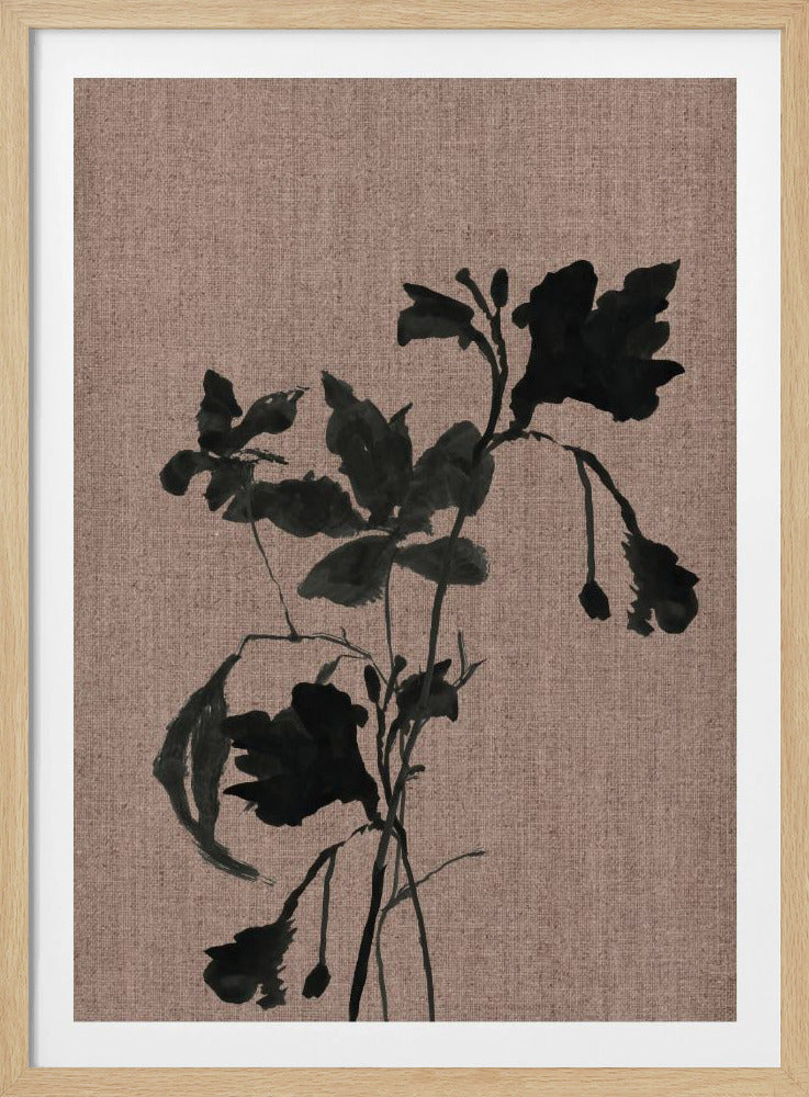 Schwarzes Blumenmuster 3 | Poster