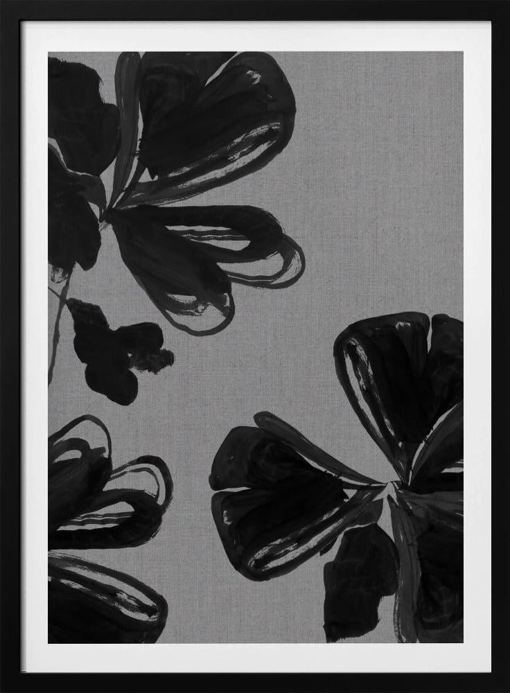 Schwarzes Blumenmuster 4 | Poster