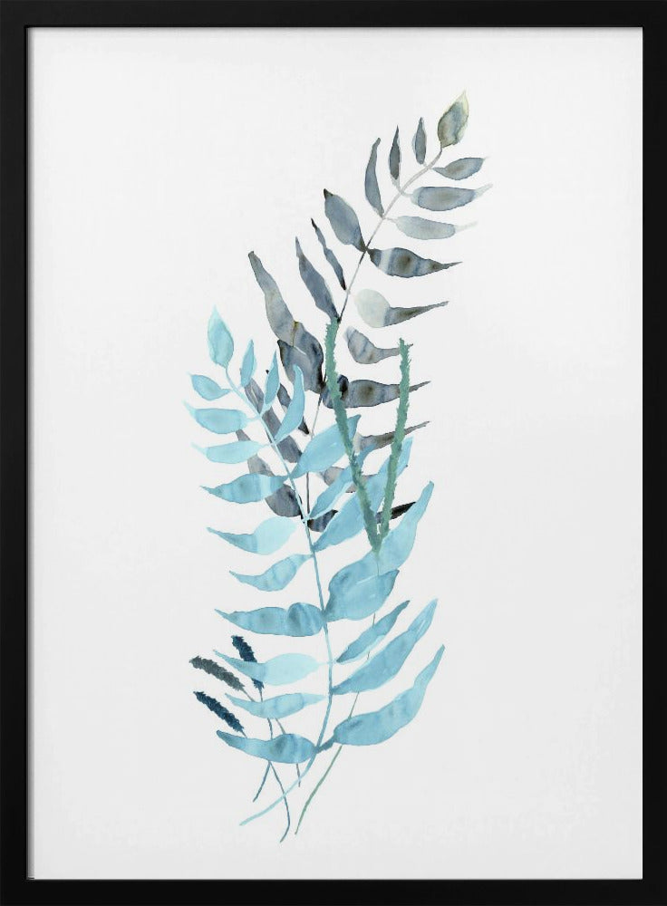 Blaue Aquarellblumen 1 | Poster