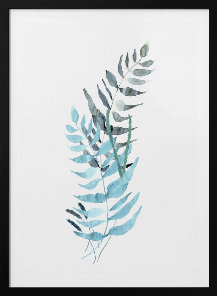 Blaue Aquarellblumen 1 | Poster