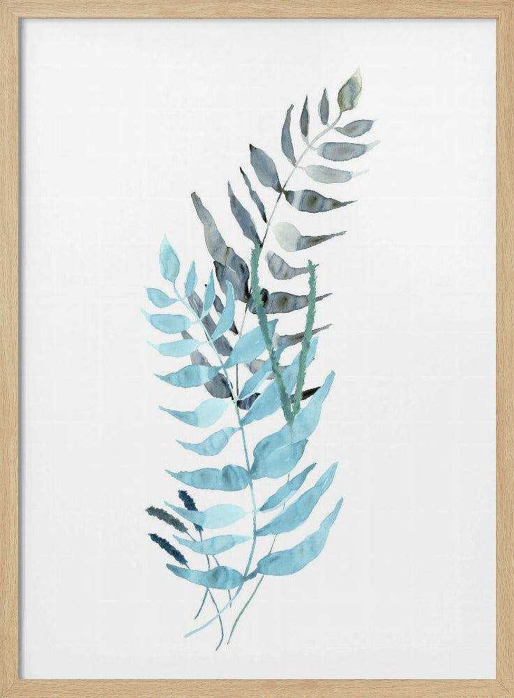Blaue Aquarellblumen 1 | Poster