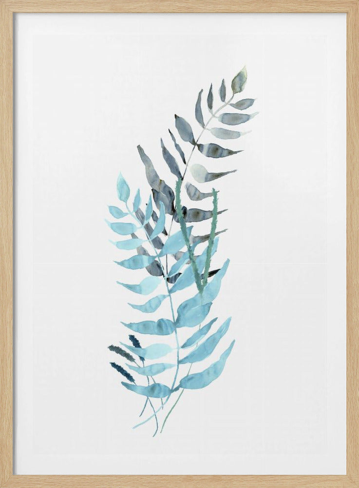 Blaue Aquarellblumen 1 | Poster
