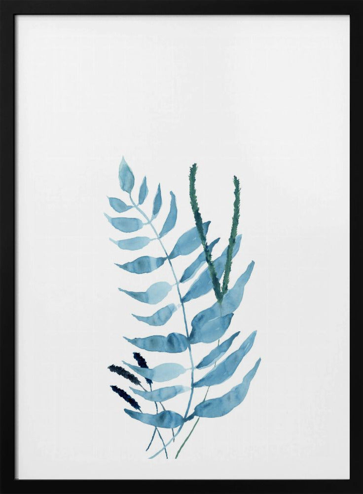 Blaue Aquarellblumen 2 | Poster