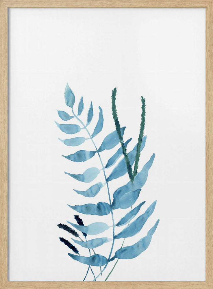Blaue Aquarellblumen 2 | Poster