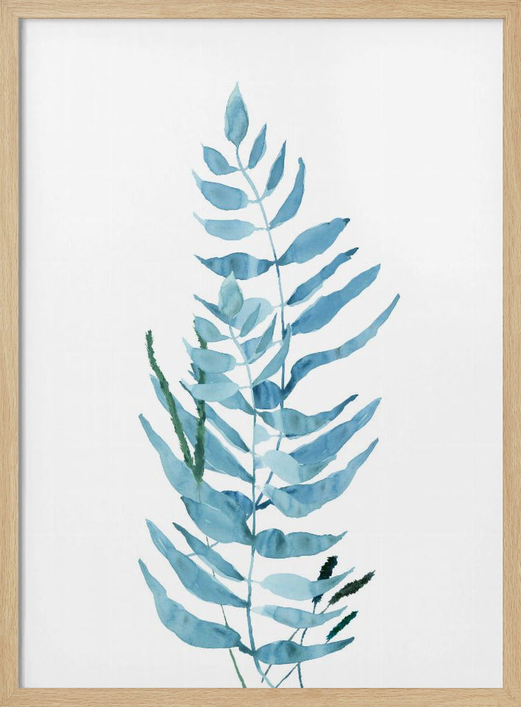 Blaue Aquarellblumen 3 | Poster