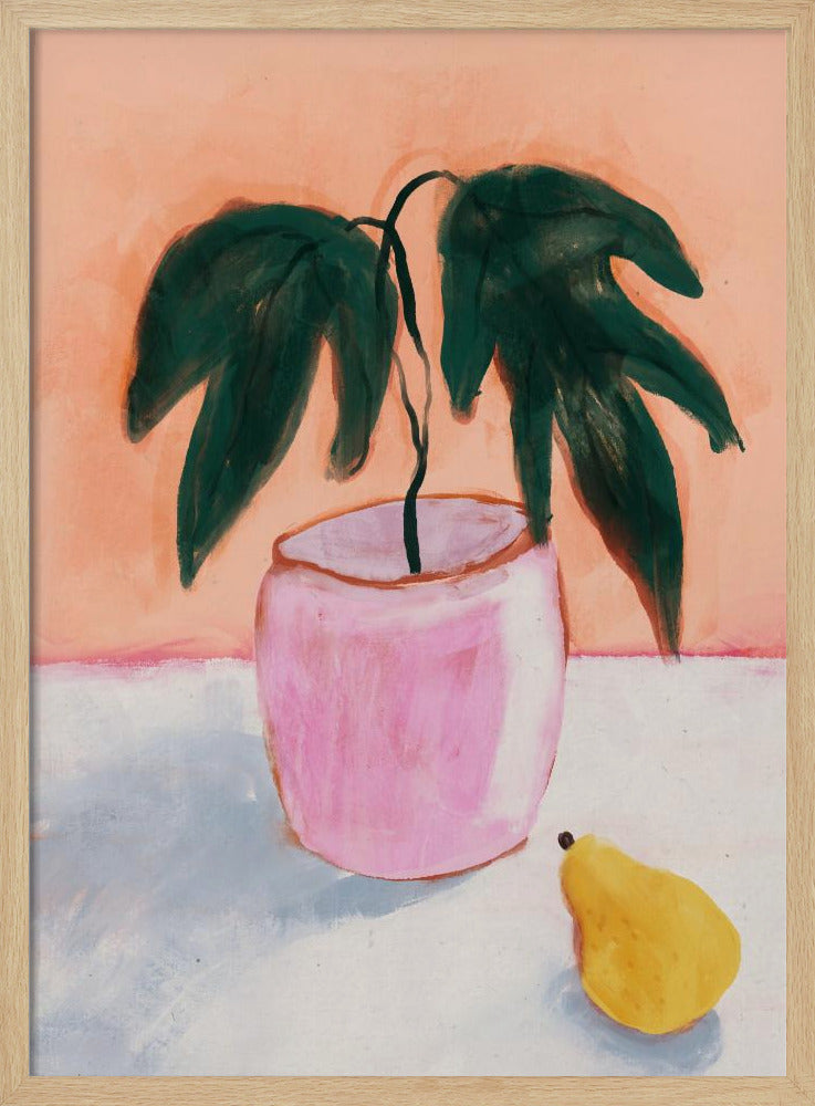 Rosa Topf, gelbe Birne | Poster