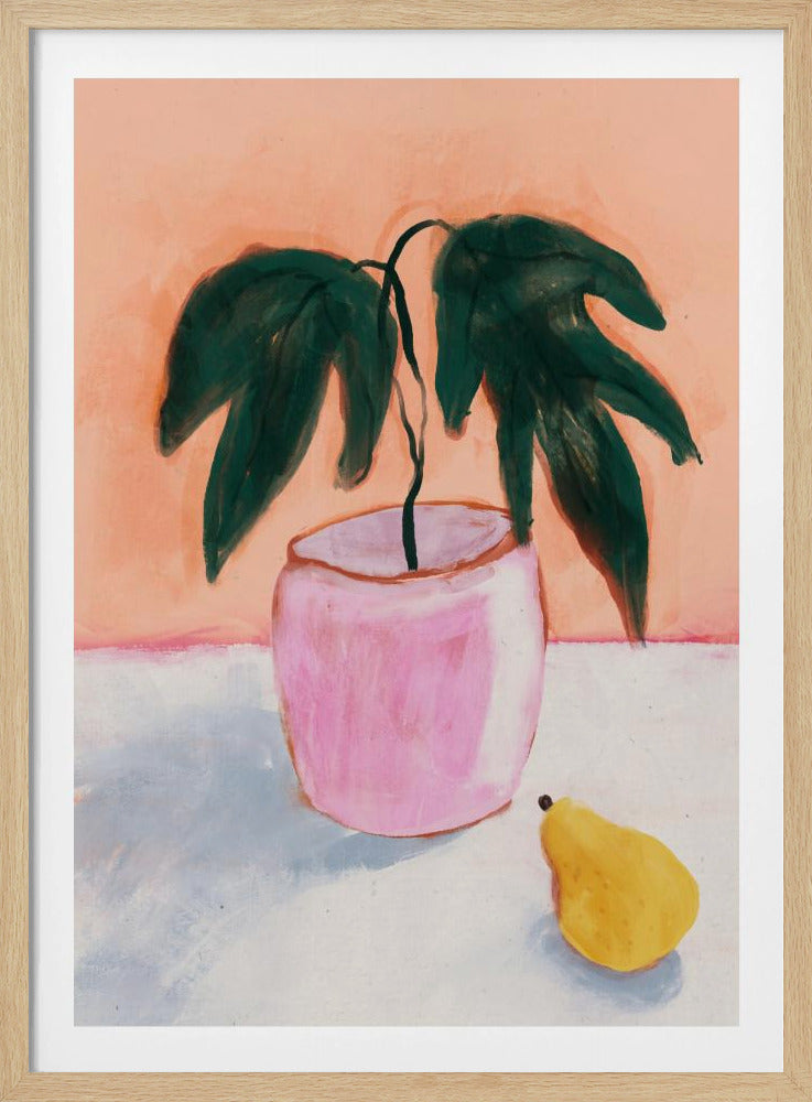Rosa Topf, gelbe Birne | Poster