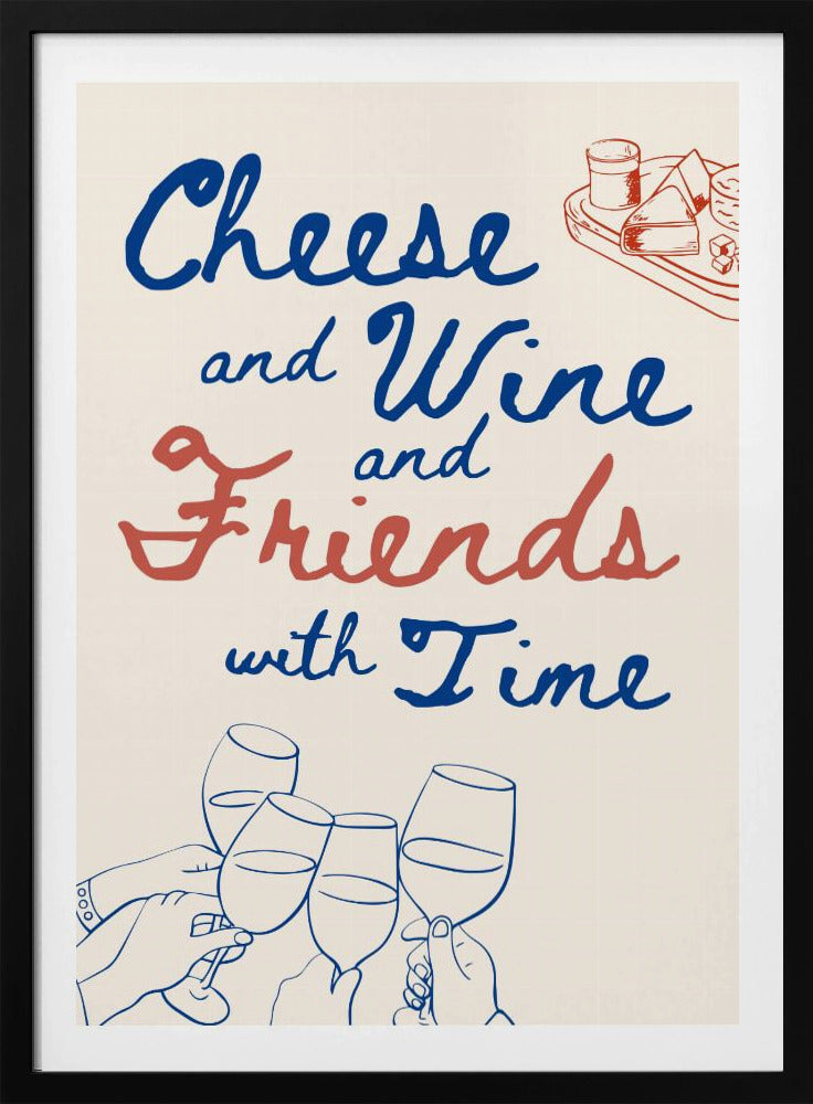 Käse und Wein..., Text + Illustration | Poster