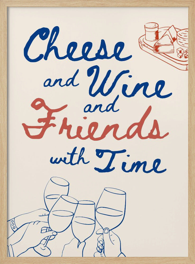 Käse und Wein..., Text + Illustration | Poster