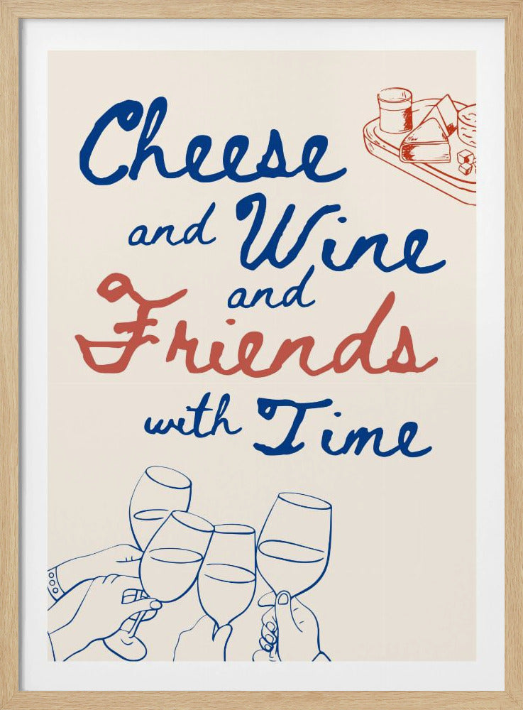 Käse und Wein..., Text + Illustration | Poster