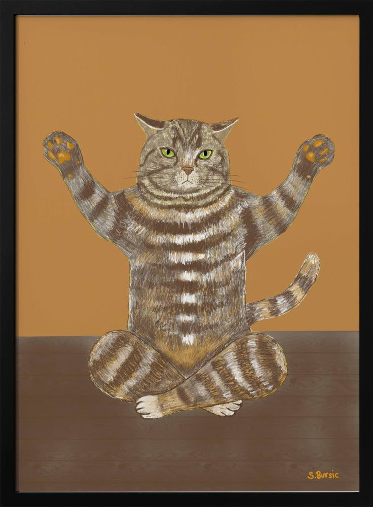 Yoga Katze Tan Hintergrund | Poster