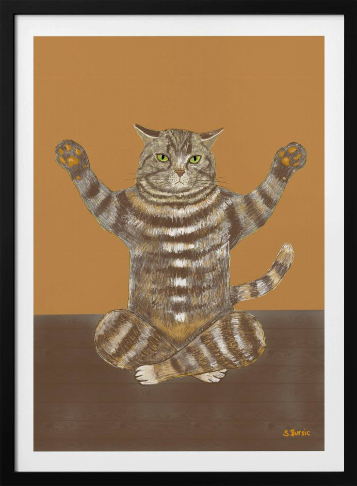 Yoga Katze Tan Hintergrund | Poster