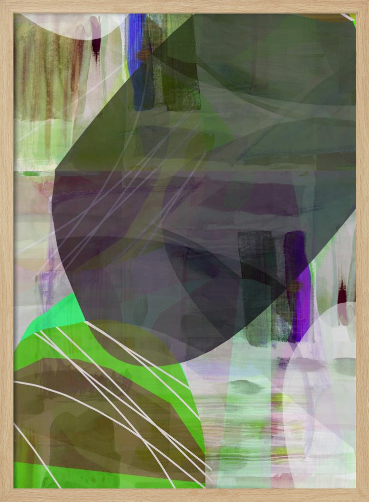 Abstract Green Shapes 1 | Poster