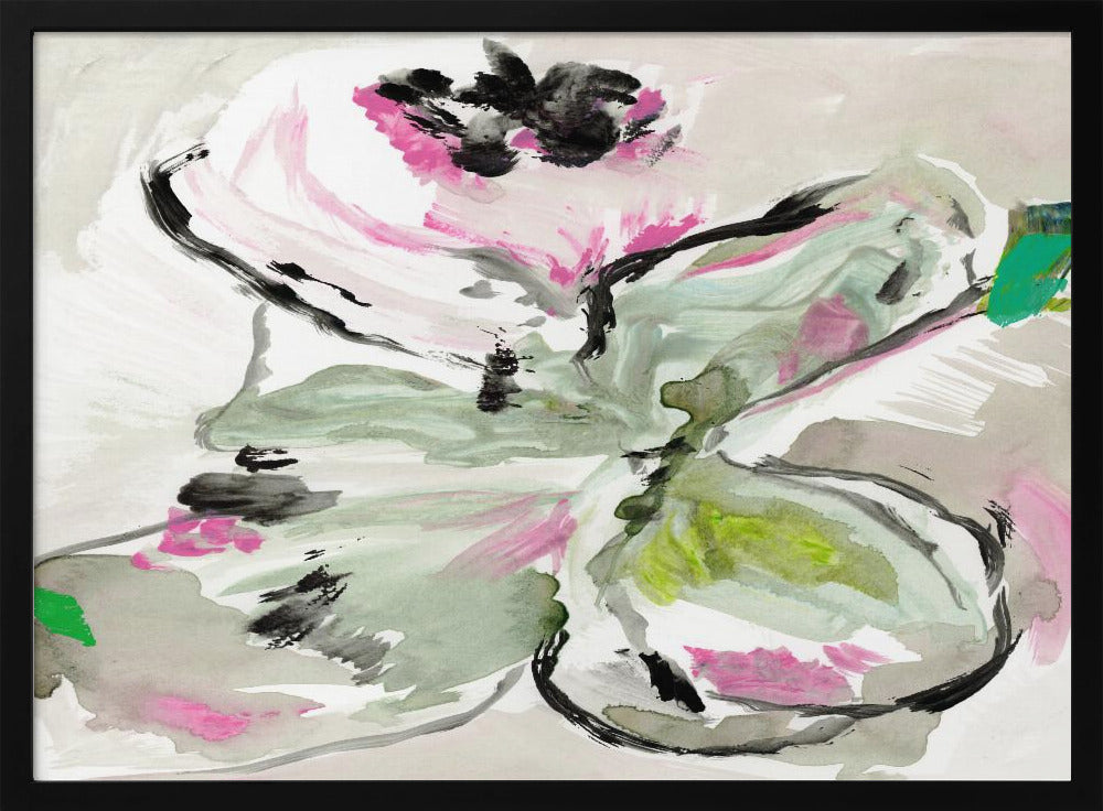 Abstrakte lila violette rosa Farbtöne Blumen 1 | Poster