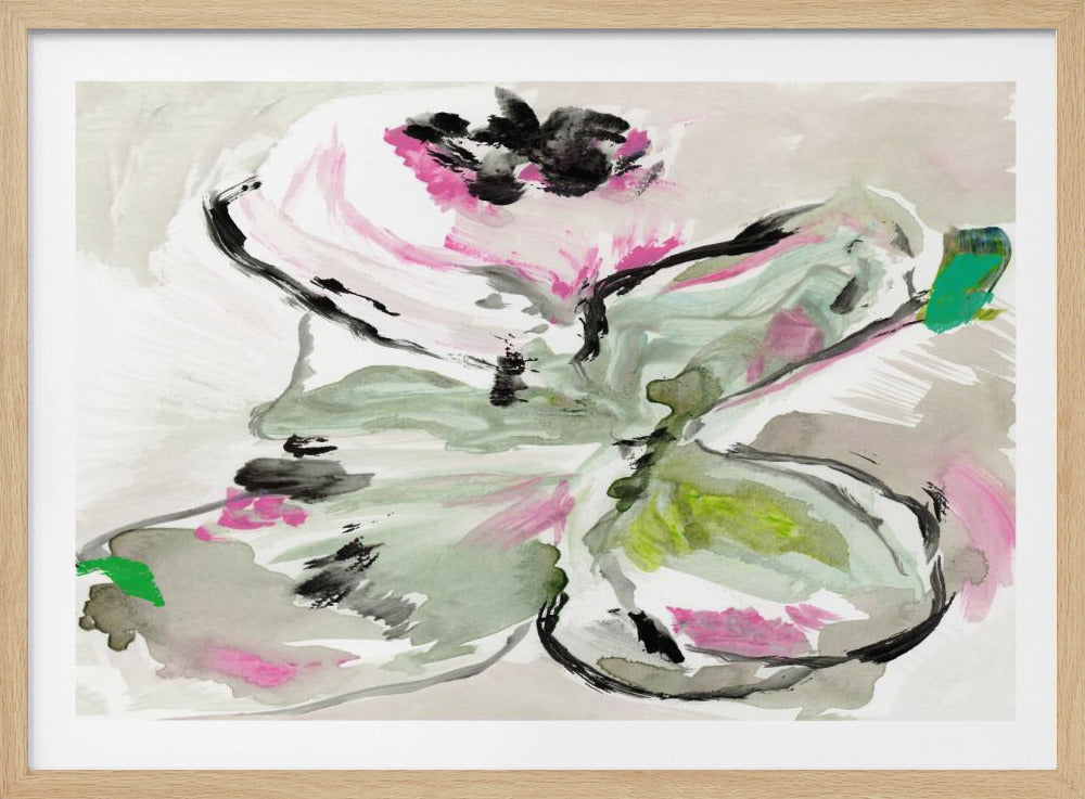 Abstrakte lila violette rosa Farbtöne Blumen 1 | Poster