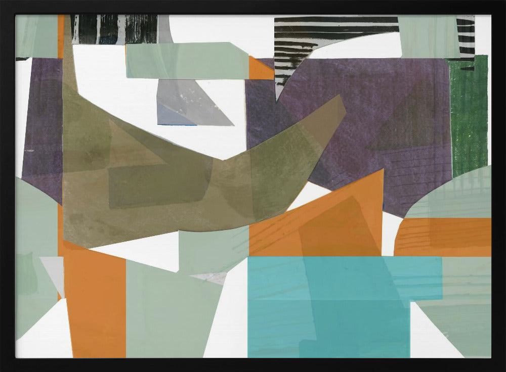 Orange, Grün und Blautöne, abstrakt, Hardedge 1 | Poster
