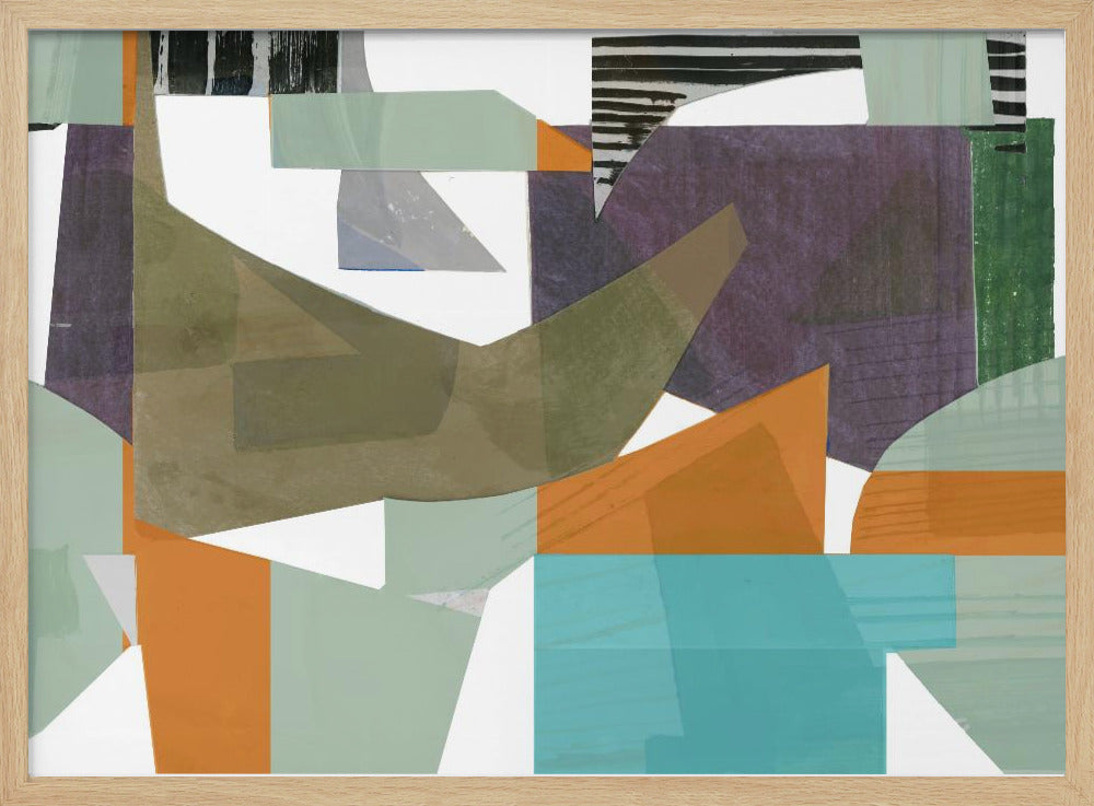 Orange, Grün und Blautöne, abstrakt, Hardedge 1 | Poster