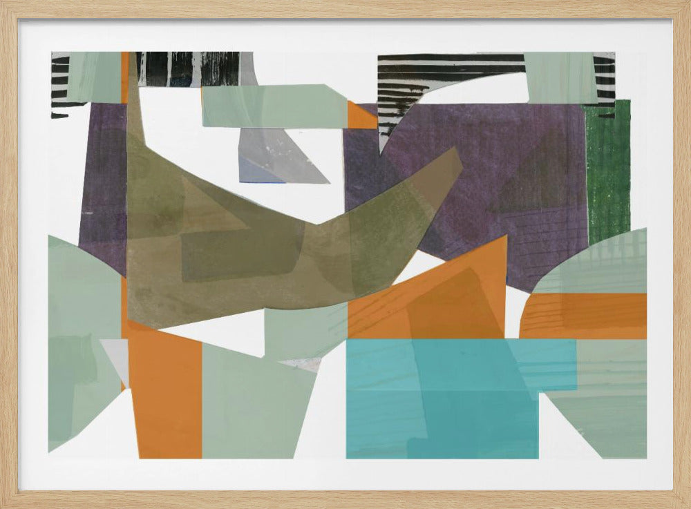 Orange, Grün und Blautöne, abstrakt, Hardedge 1 | Poster