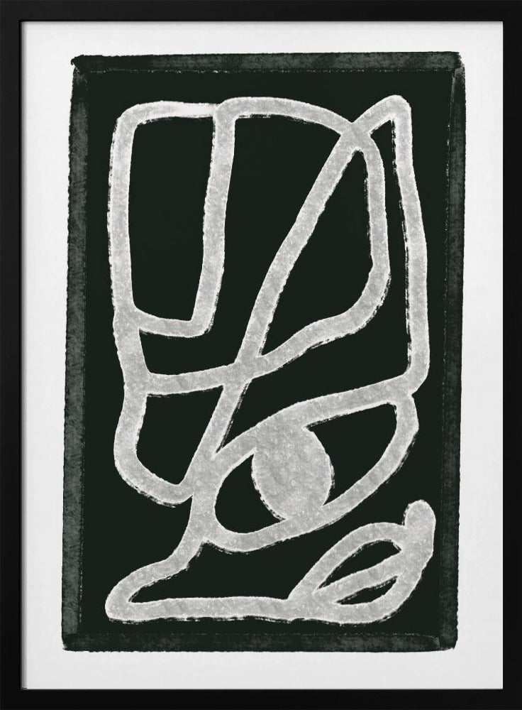 Schwarze abstrakte Linien | Poster