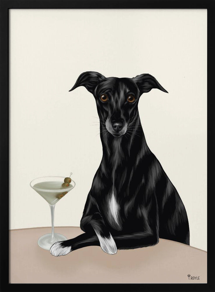 Edler Windhund mit Martini | Poster