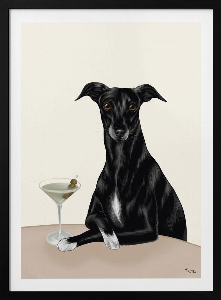 Edler Windhund mit Martini | Poster