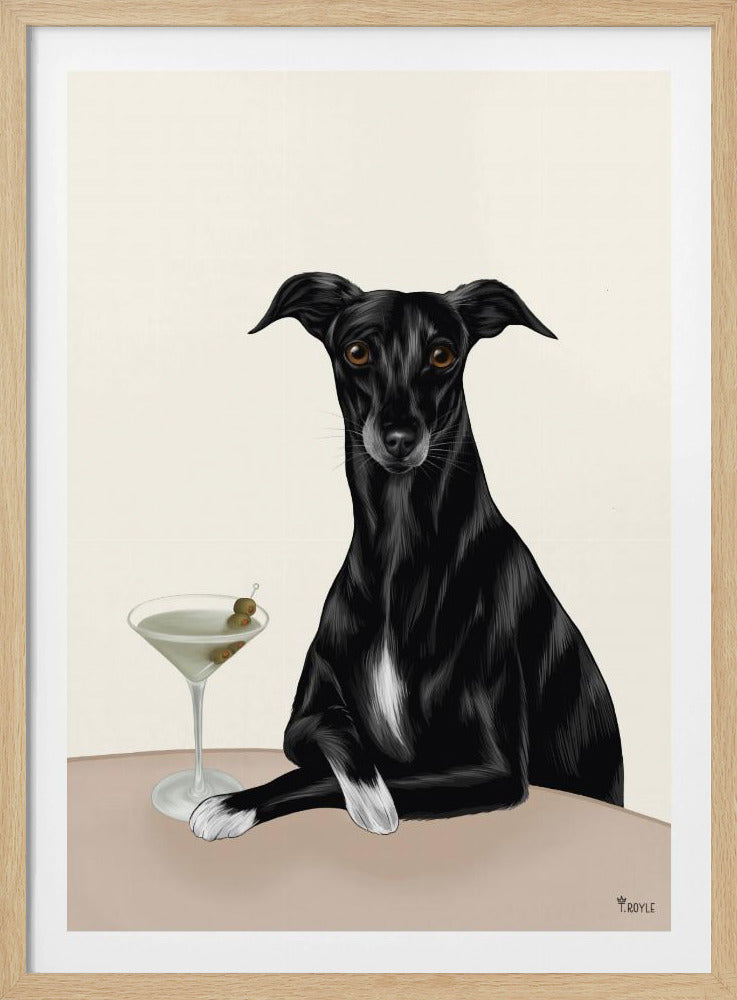 Edler Windhund mit Martini | Poster