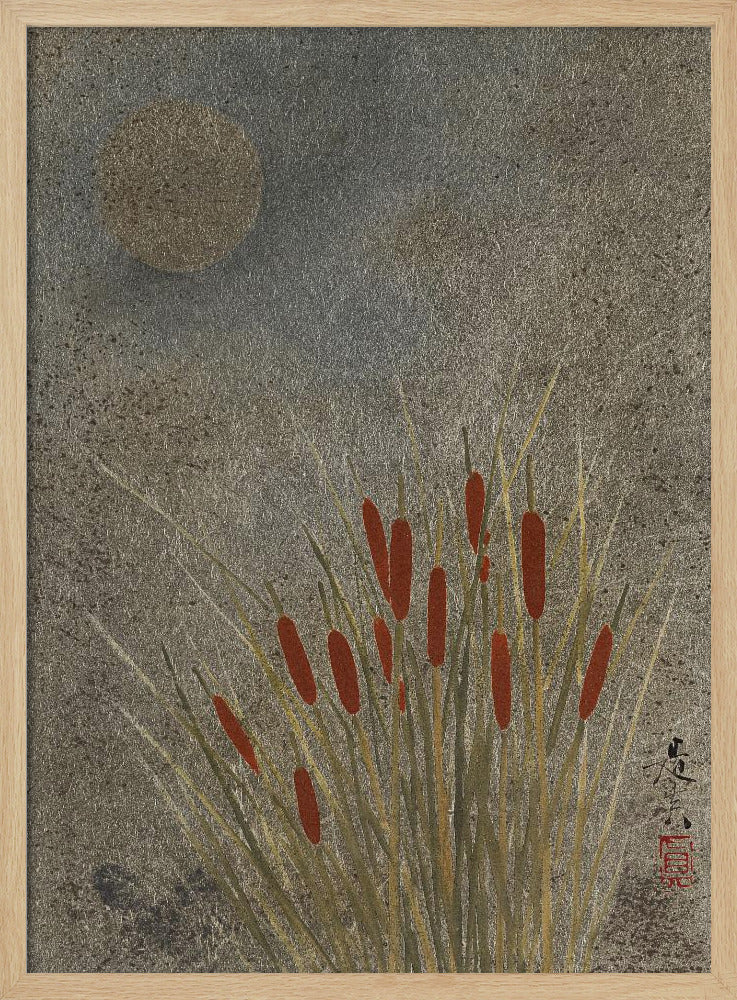 Japanisches Grasfeld bei Nacht (1807–1891) Voll | Poster