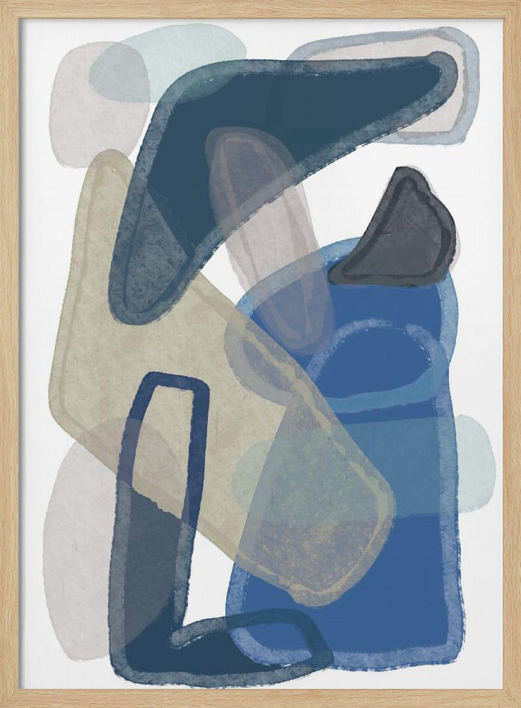 Blaues Abstraktes Poster