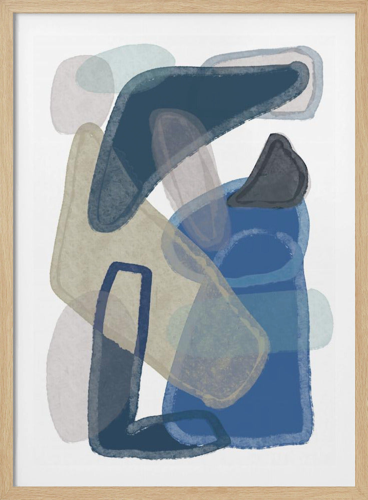 Blaues Abstraktes Poster
