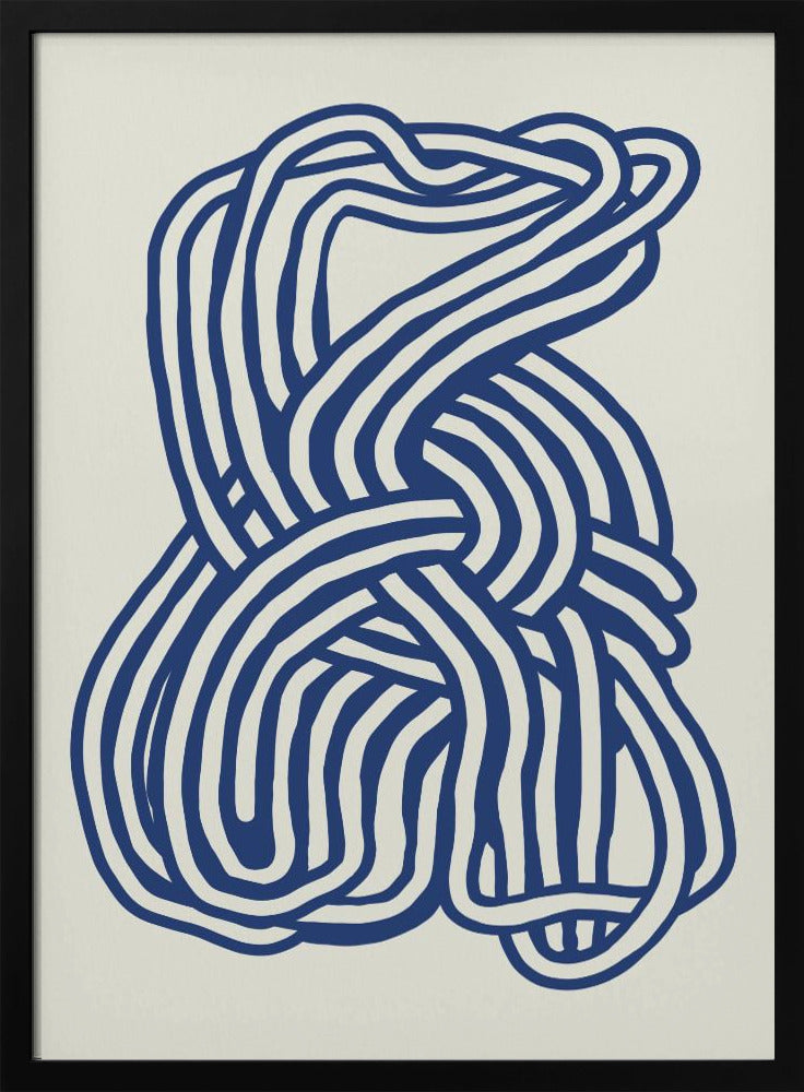 Line Art organische Form in Blau 02 | Poster