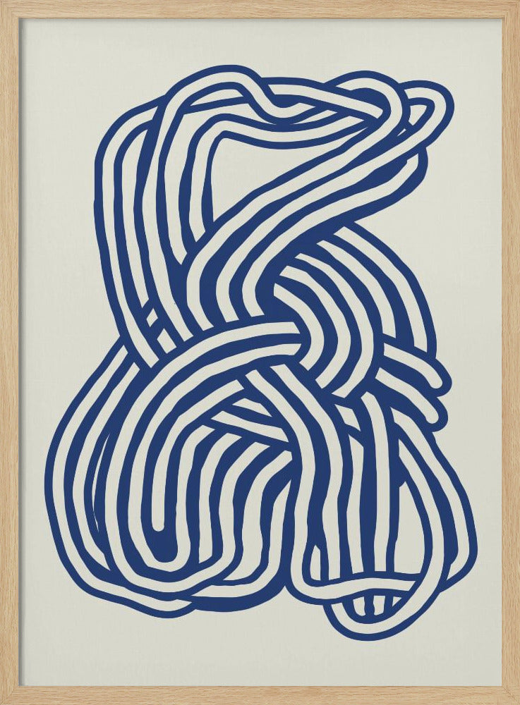 Line Art organische Form in Blau 02 | Poster
