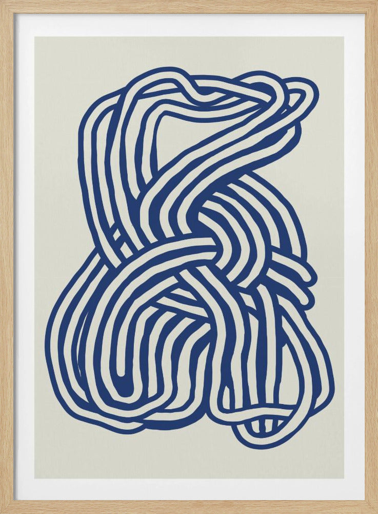 Line Art organische Form in Blau 02 | Poster