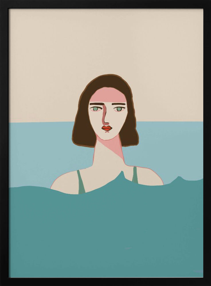 Ozeanschwimmerin Brünette | Poster