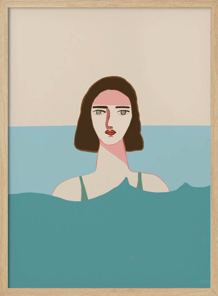 Ozeanschwimmerin Brünette | Poster