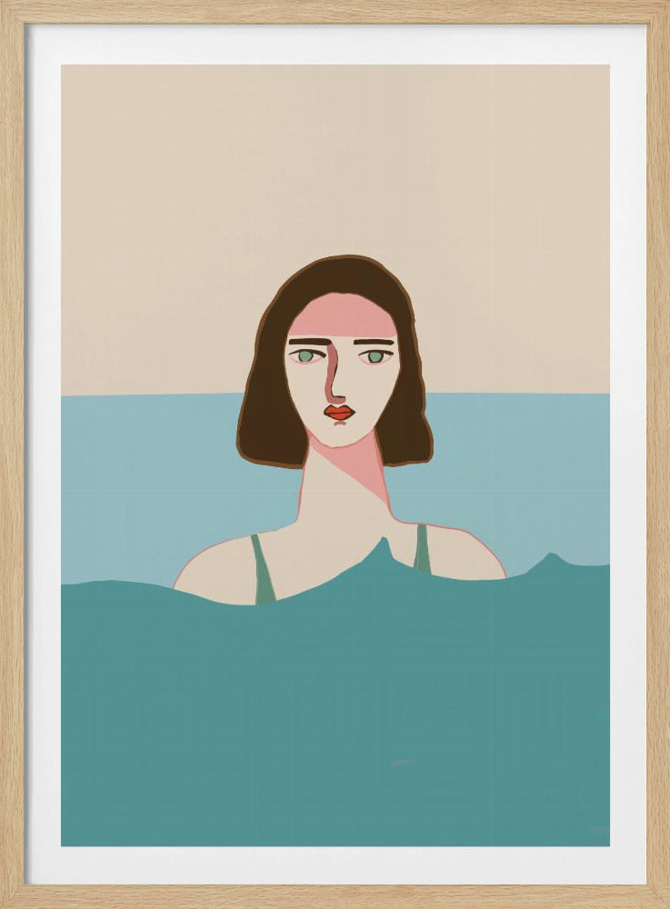 Ozeanschwimmerin Brünette | Poster