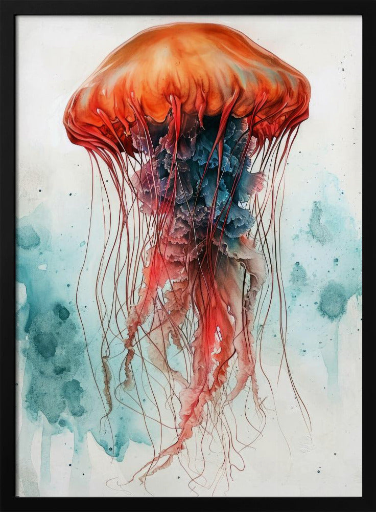 Tier Aquarell Kunst Medusa Meeresleben | Poster