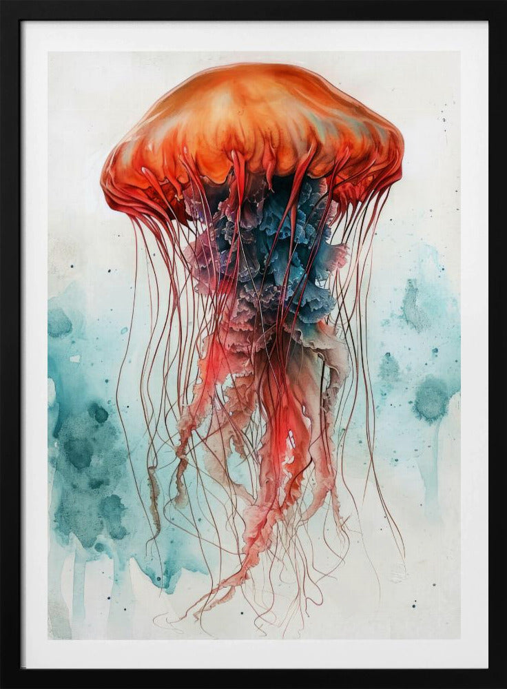 Tier Aquarell Kunst Medusa Meeresleben | Poster