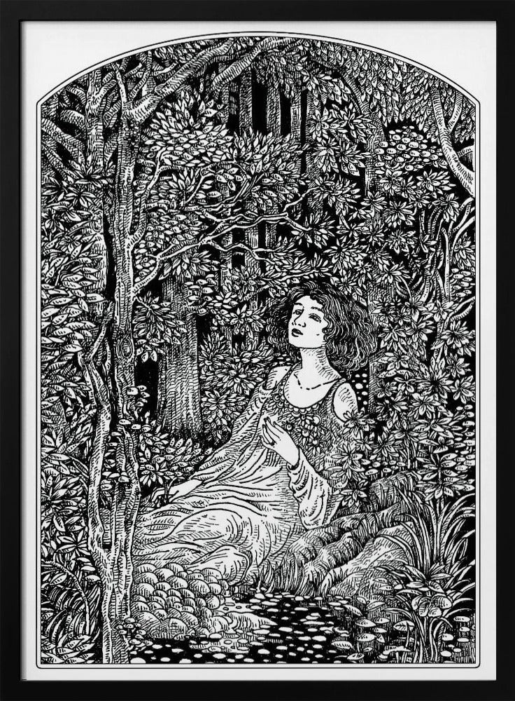 Frau im Wald | Poster