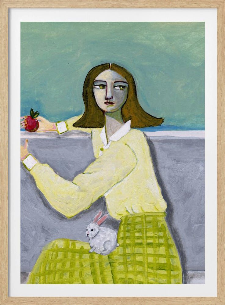 Sitzende Dame mit Kaninchen | Poster