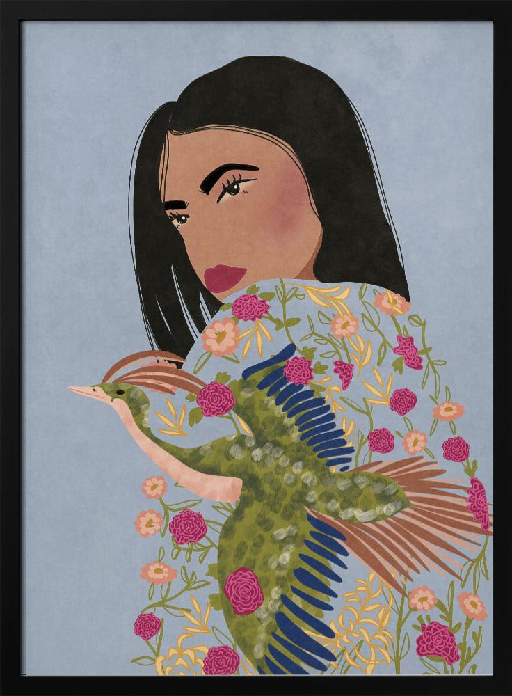 Mädchen mit Kranich | Poster
