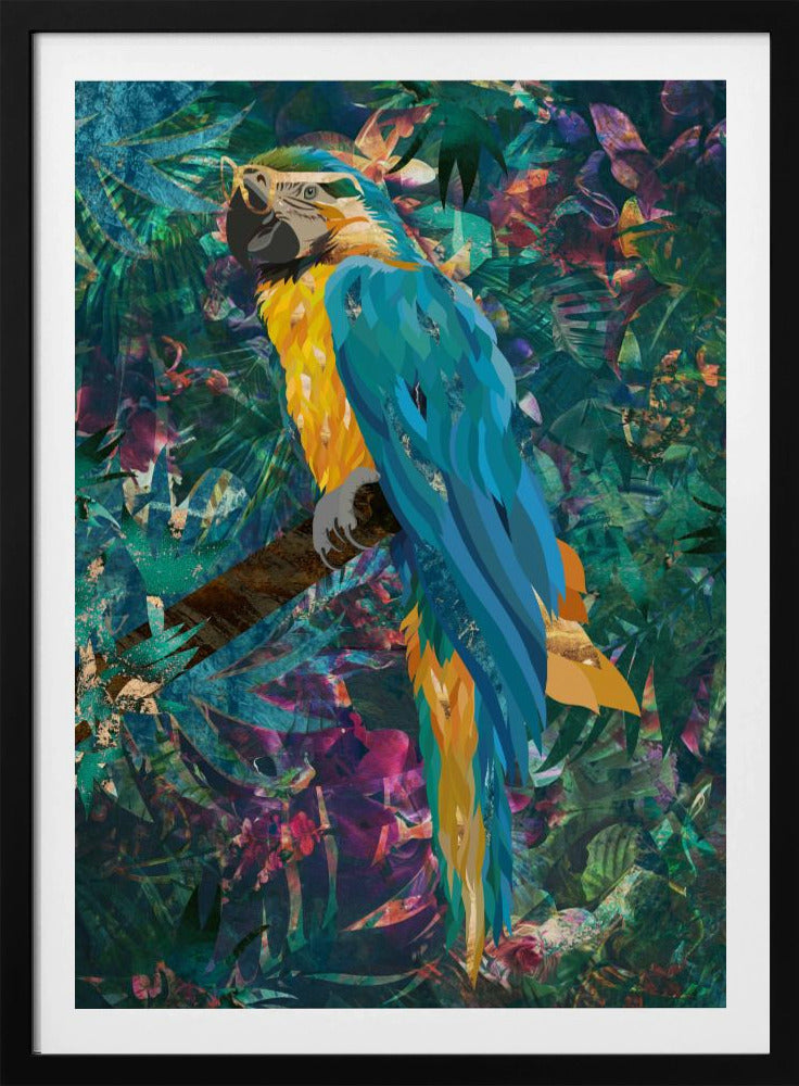 Tropischer Blumendschungel – Ara | Poster