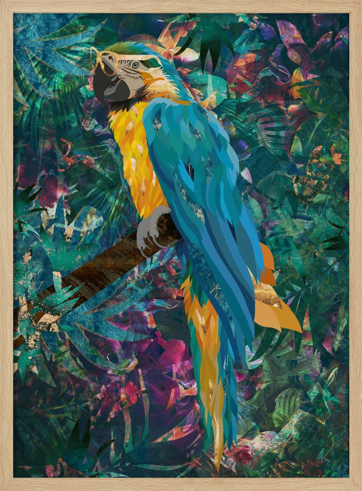 Tropischer Blumendschungel – Ara | Poster